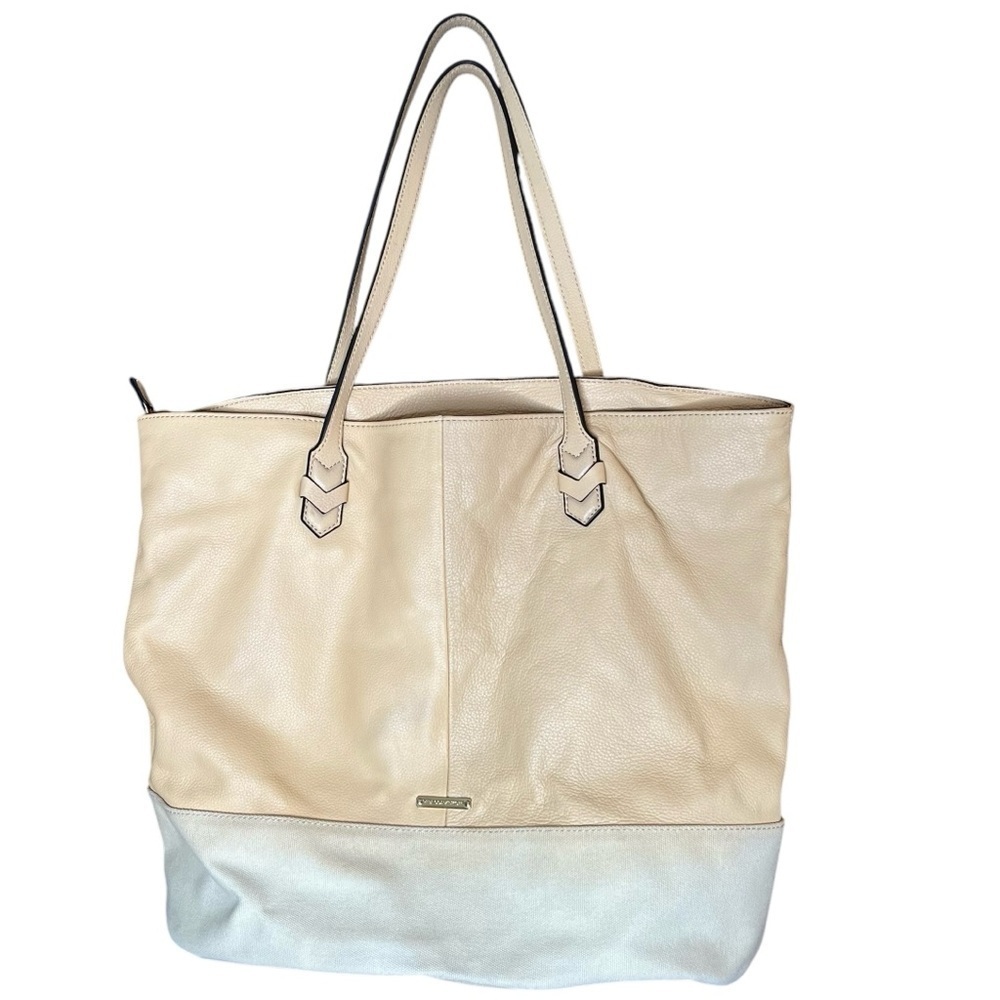 Rebecca Minkoff Leather and Canvas Tote Bag